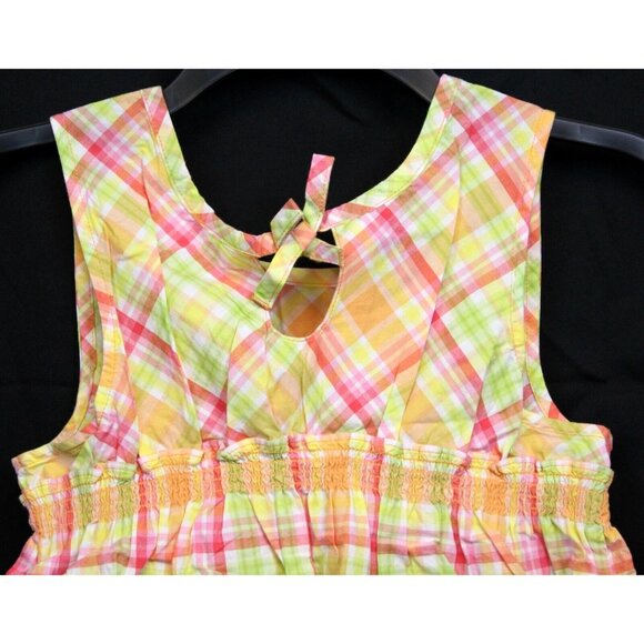 NEW VTG 2007 Gymboree Social Butterfly sz 9 Plaid Blouse Tank Shirt Shired Smock - Picture 6 of 7